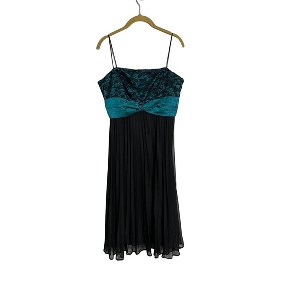 Alex Evenings Black Turquoise Lace Formal Dress 10 - Picture 1 of 5